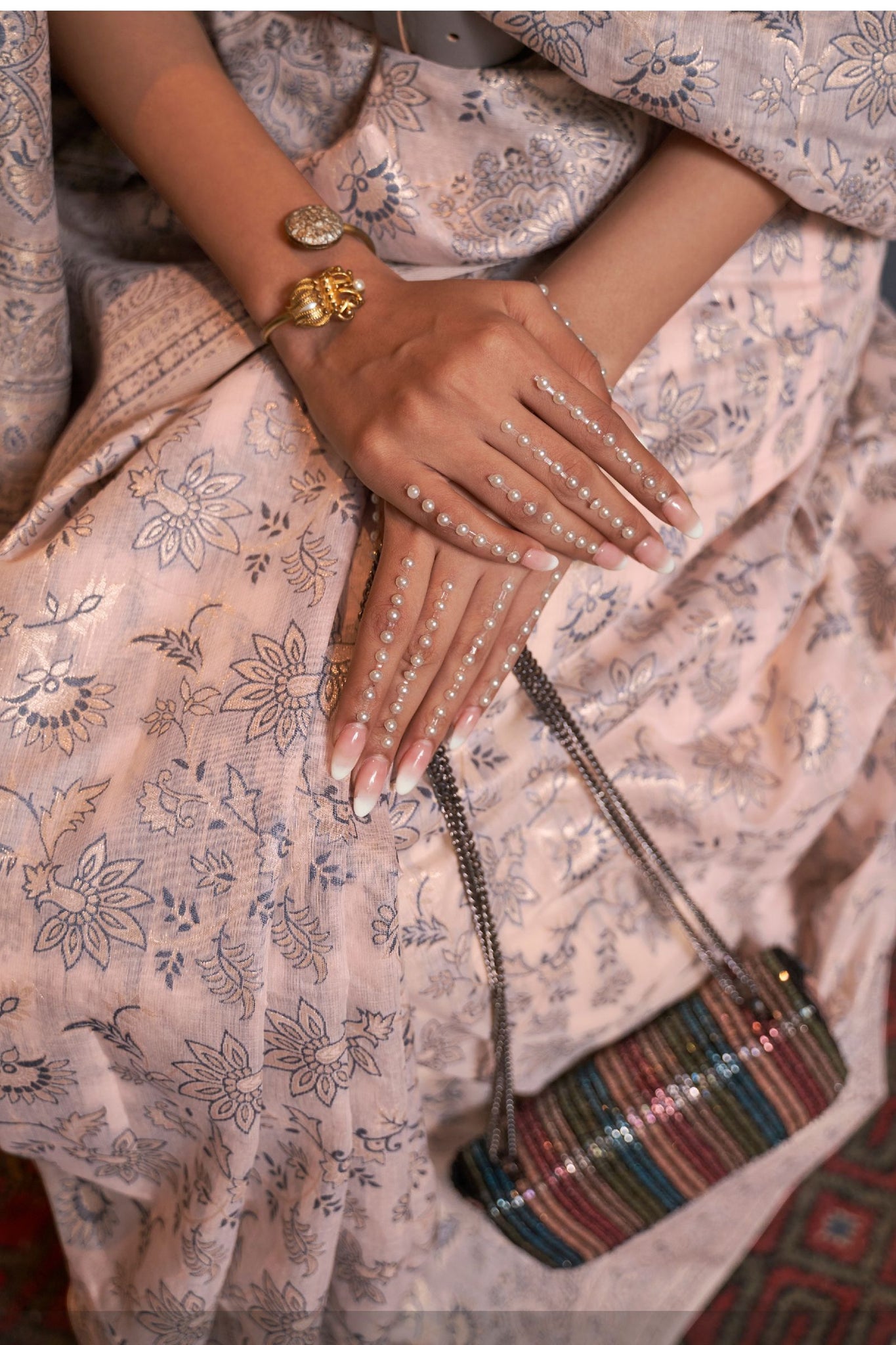 Rose Gold Kashmiri Modal Weaving Saree