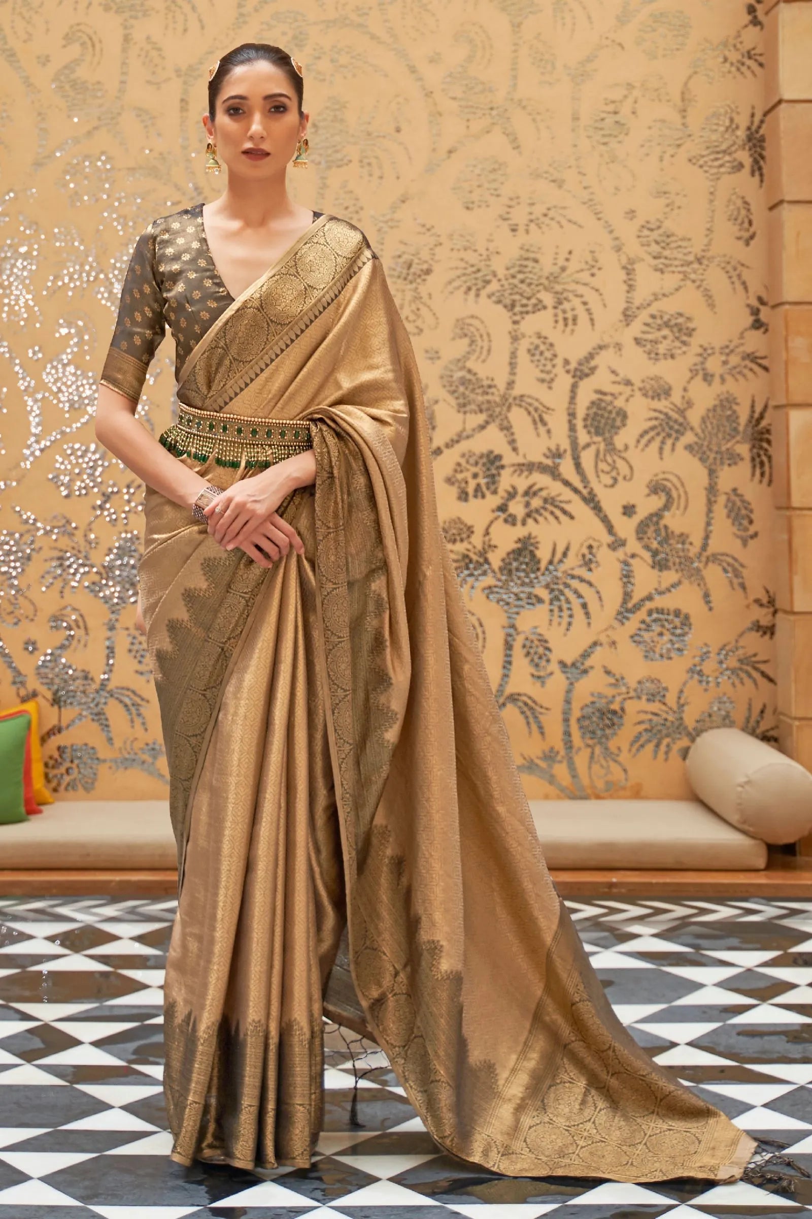 Golden Designer Border Silk Saree