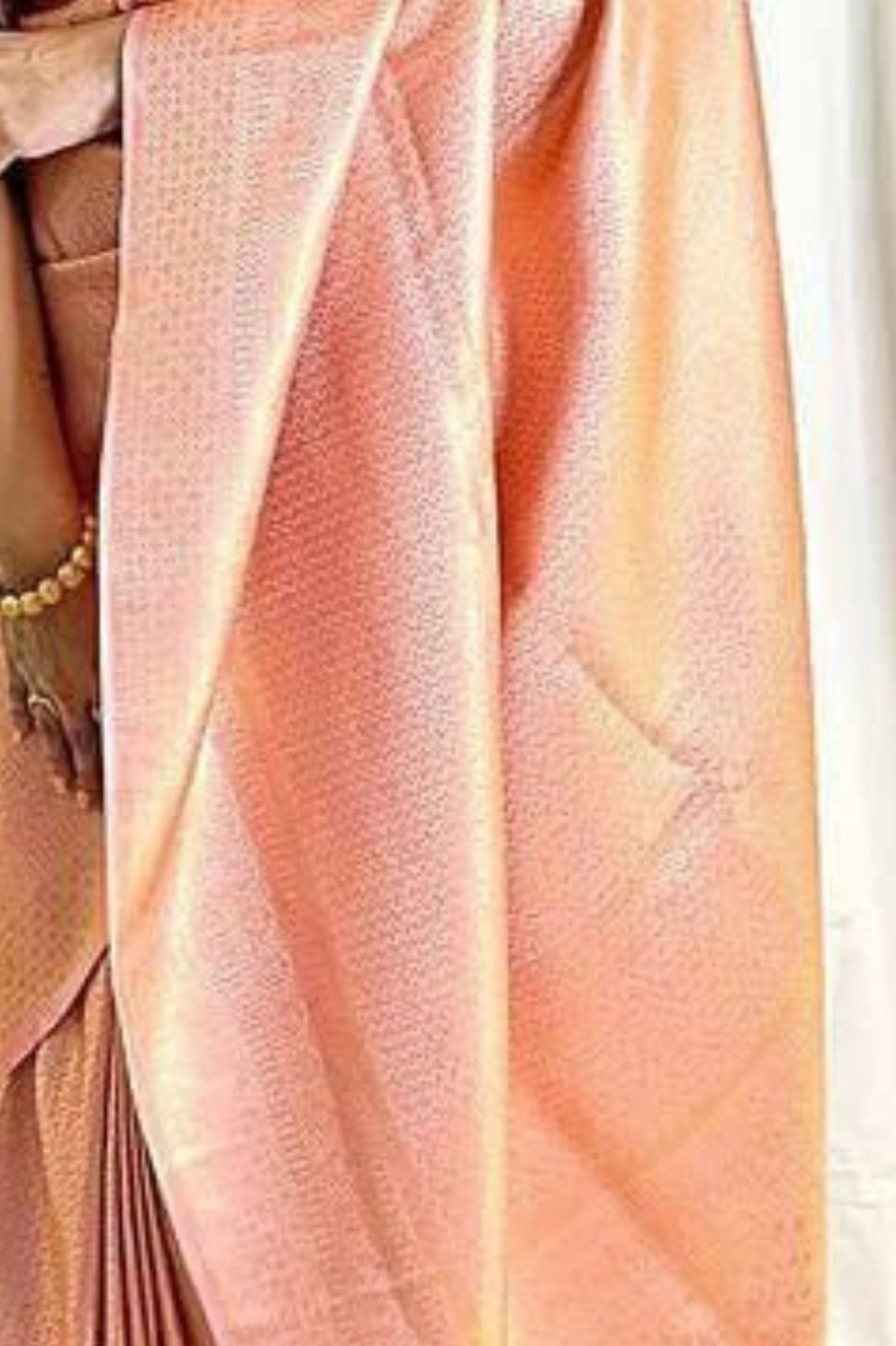 Rose Gold Banarasi Silk Saree